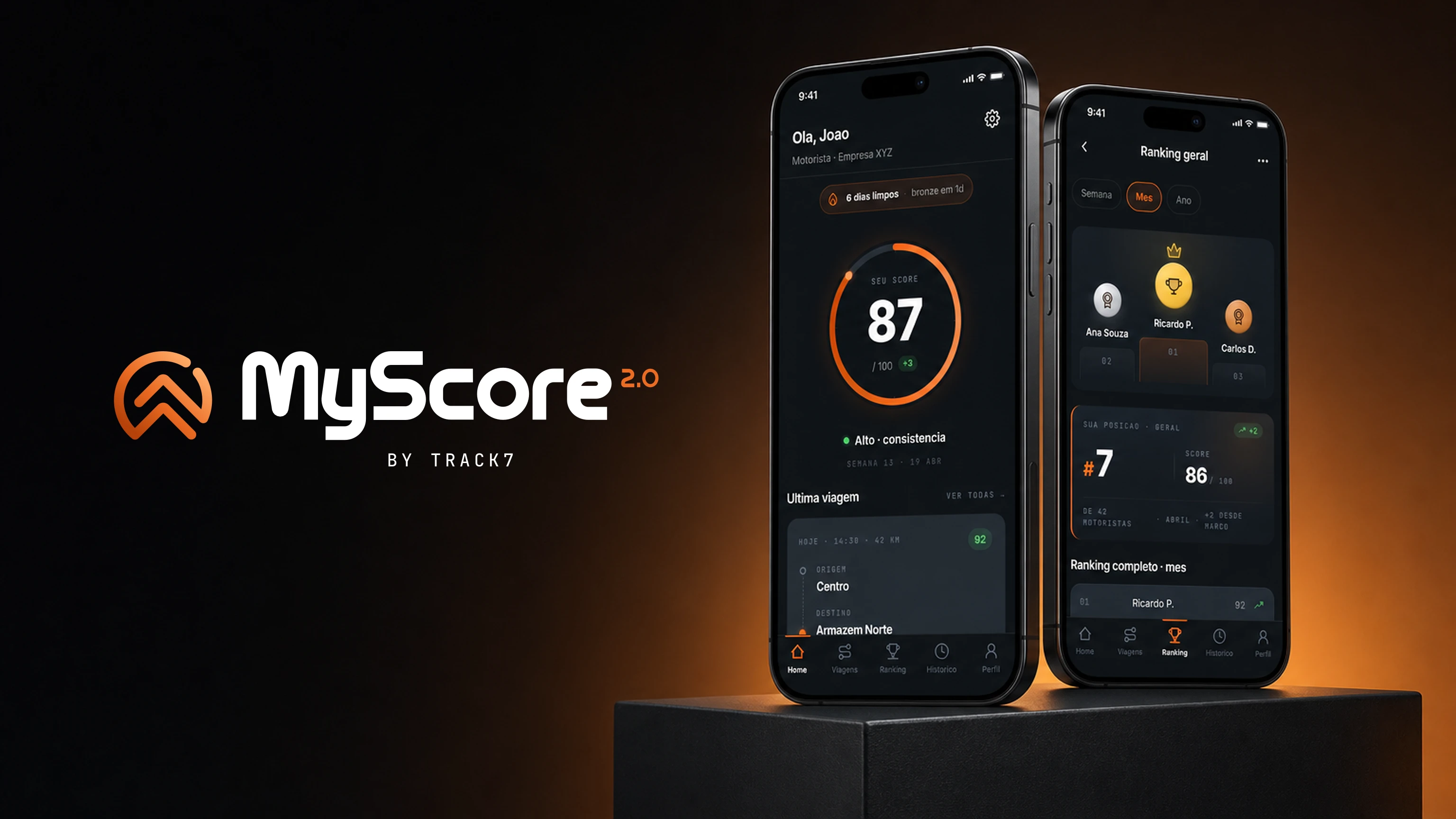 Marca MyScore 2.0 aplicada sobre fundo escuro